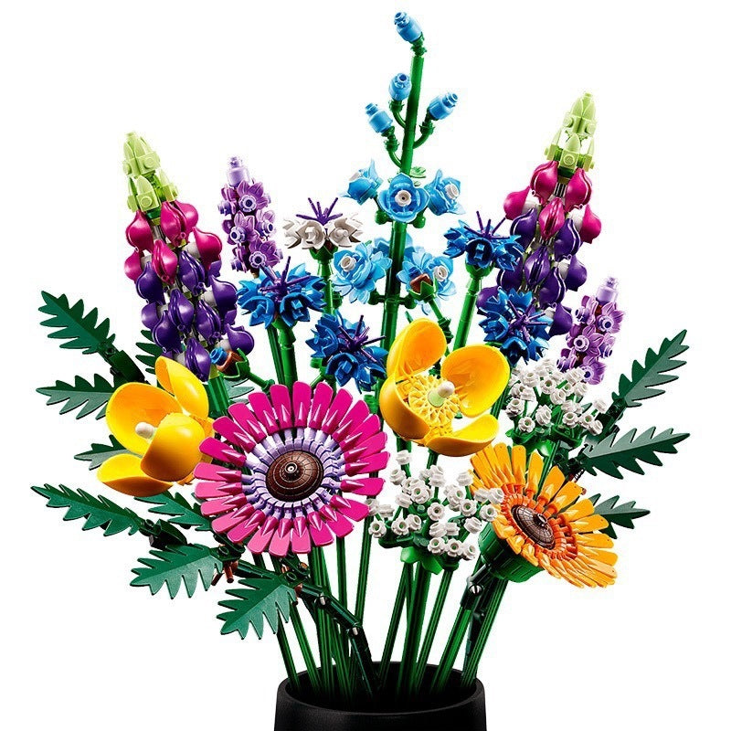 Plant Bouquet Puzzle Assembled Building Block Toys