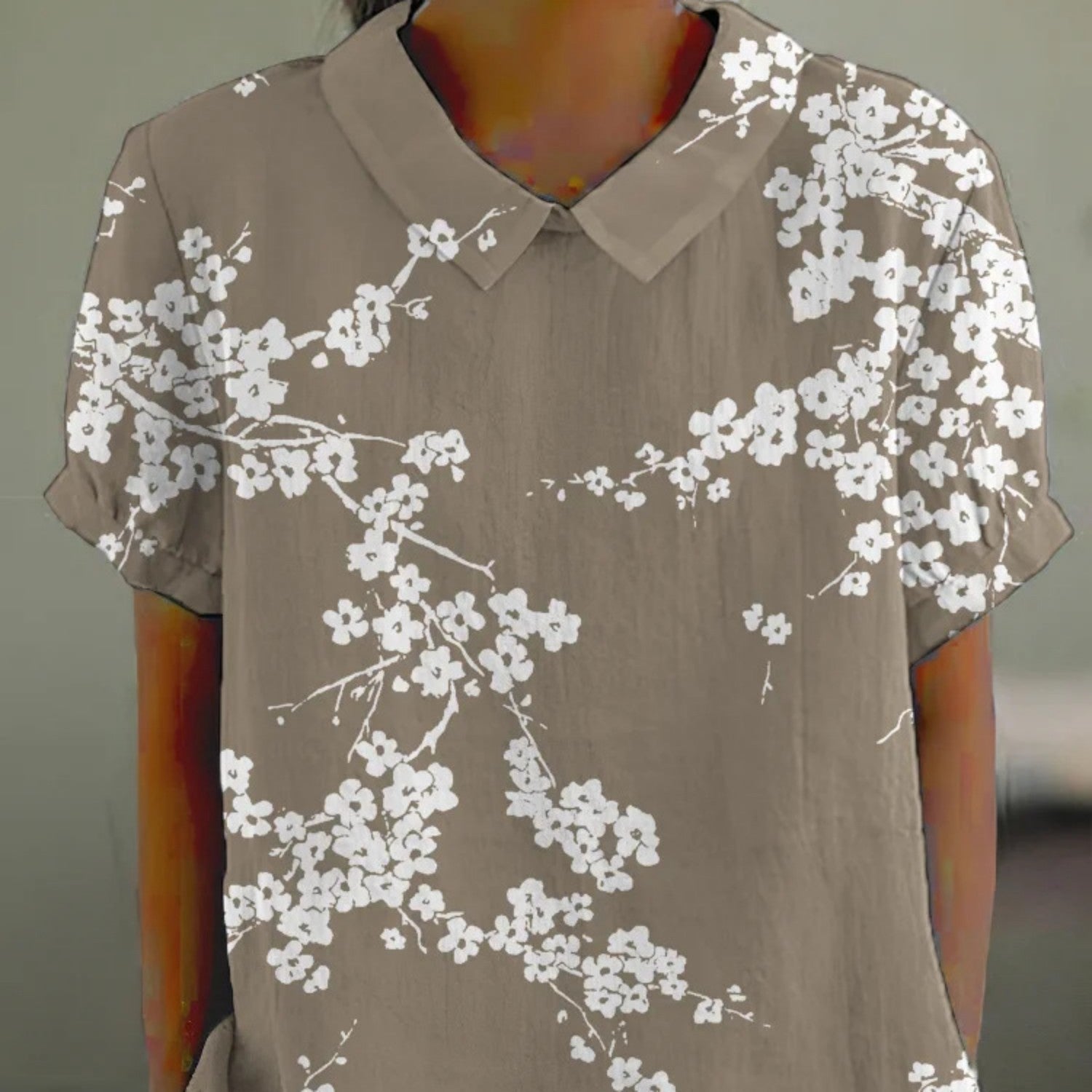 Creative Ocean Retro Floral Cute Short Sleeve