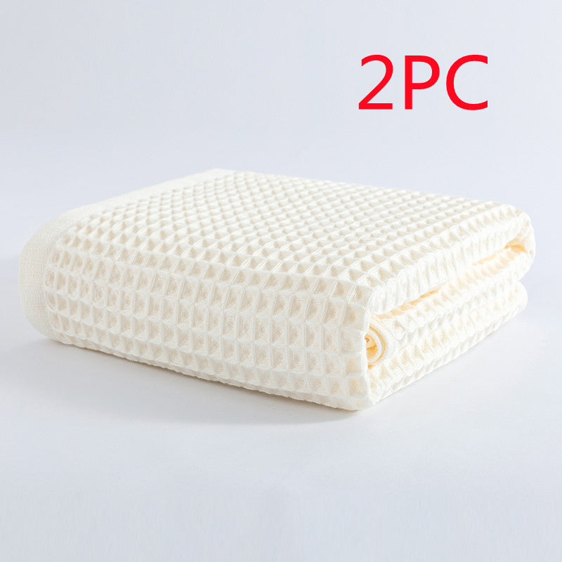 Soft Absorbent Honeycomb Bath Towel Pure Cotton 70X140cm