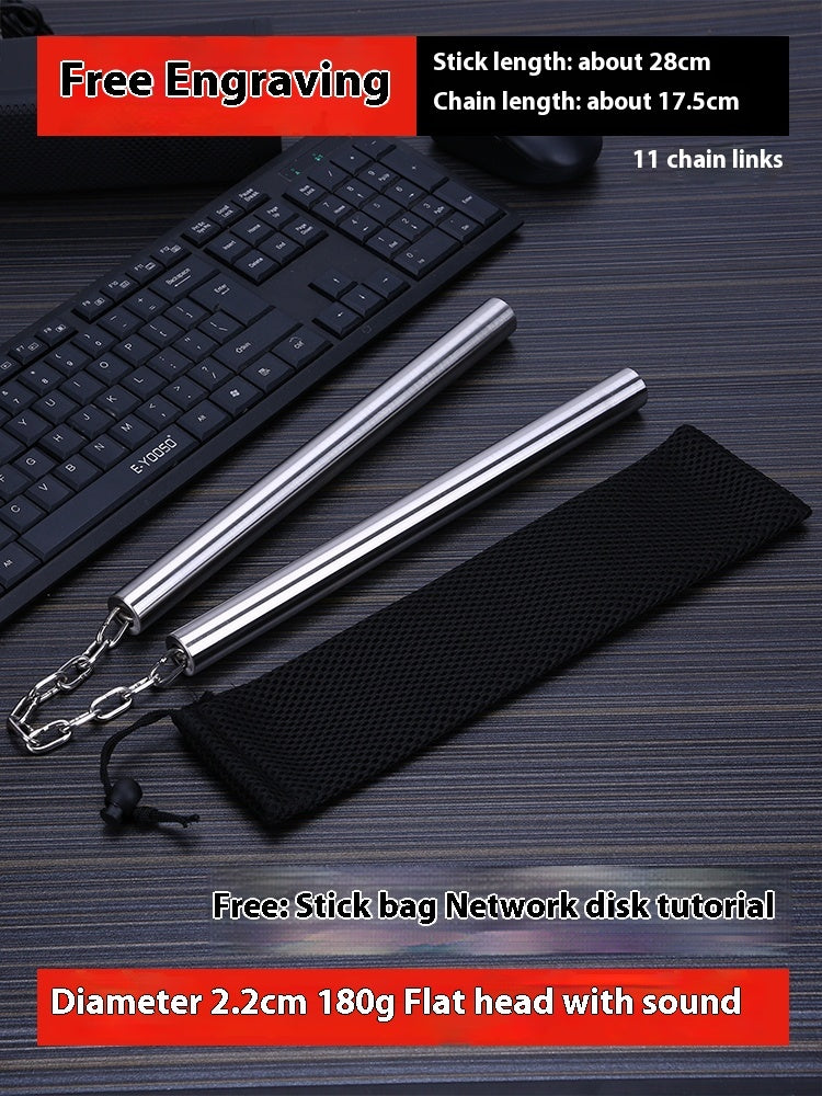 Stainless Steel Nunchaku Flat Head Round Head Two-section Stick