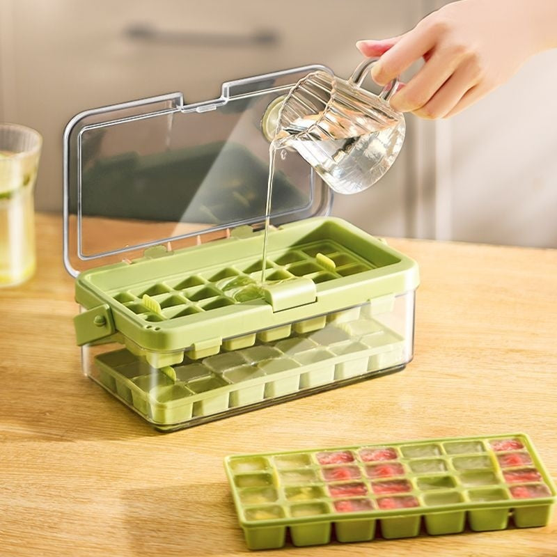 Food Grade Ice Maker Double-layer Push-type Silicone Ice Tray