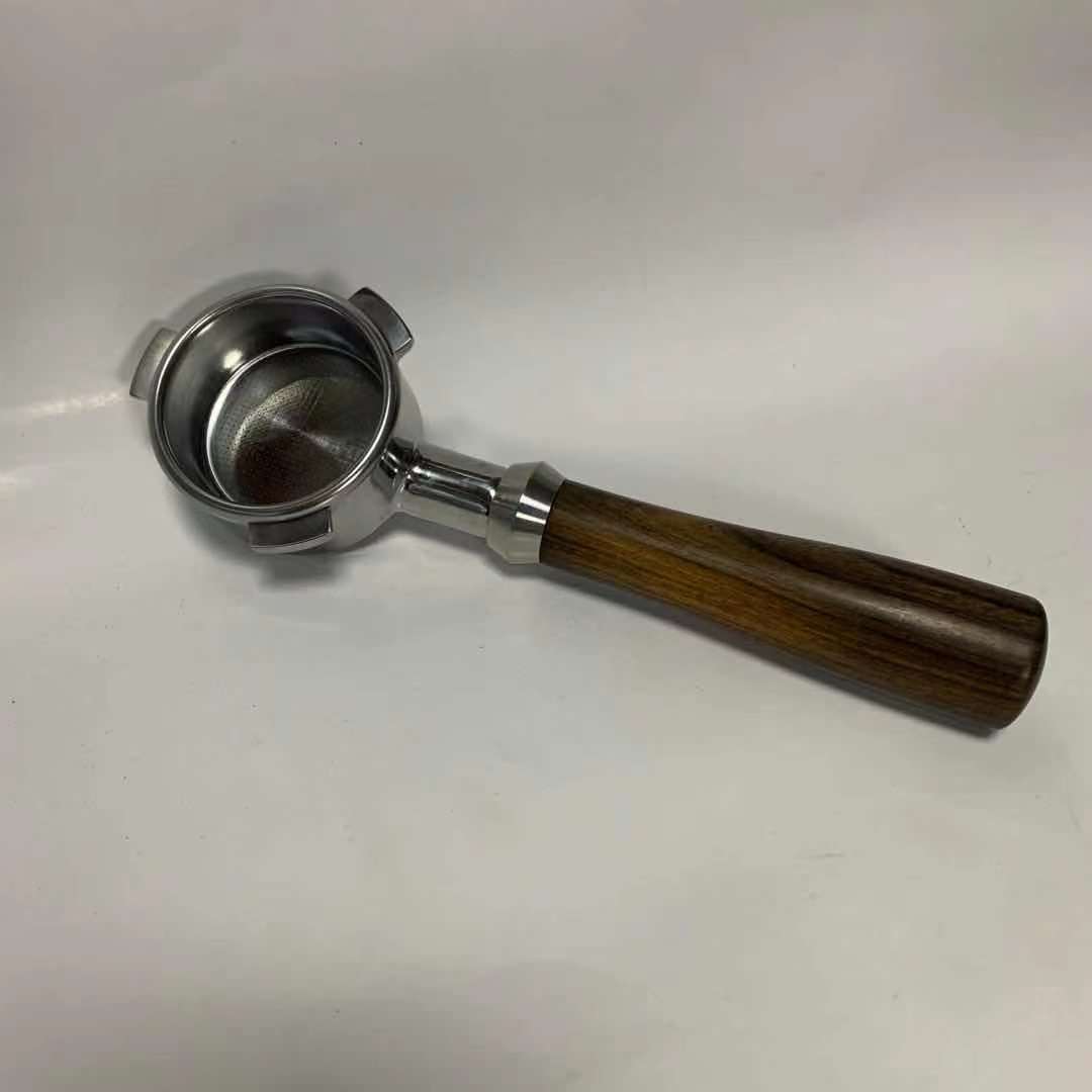 54mm Handle Walnut Coffee Handle Bottomless Stainless Steel