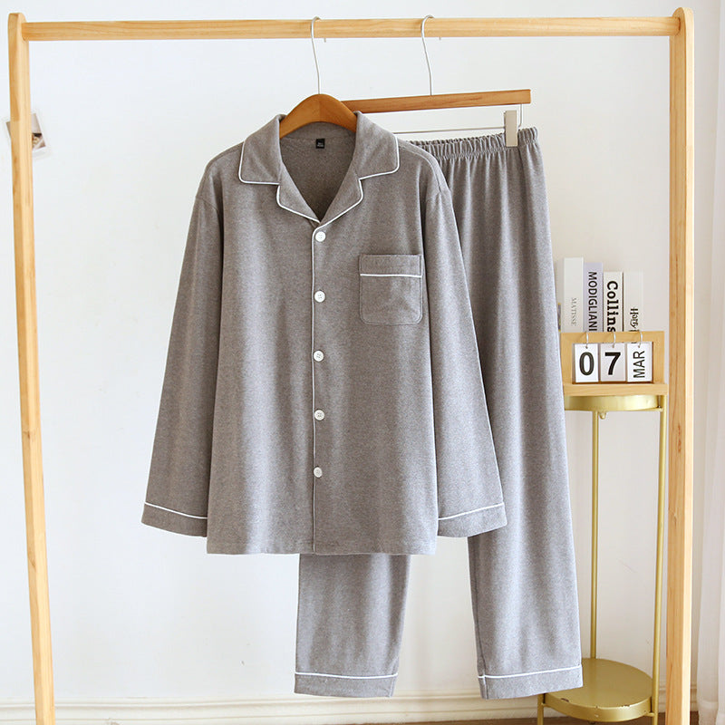 Pajamas Winter Thickened Sanded Fabric Dralon Cardigan Autumn And Winter