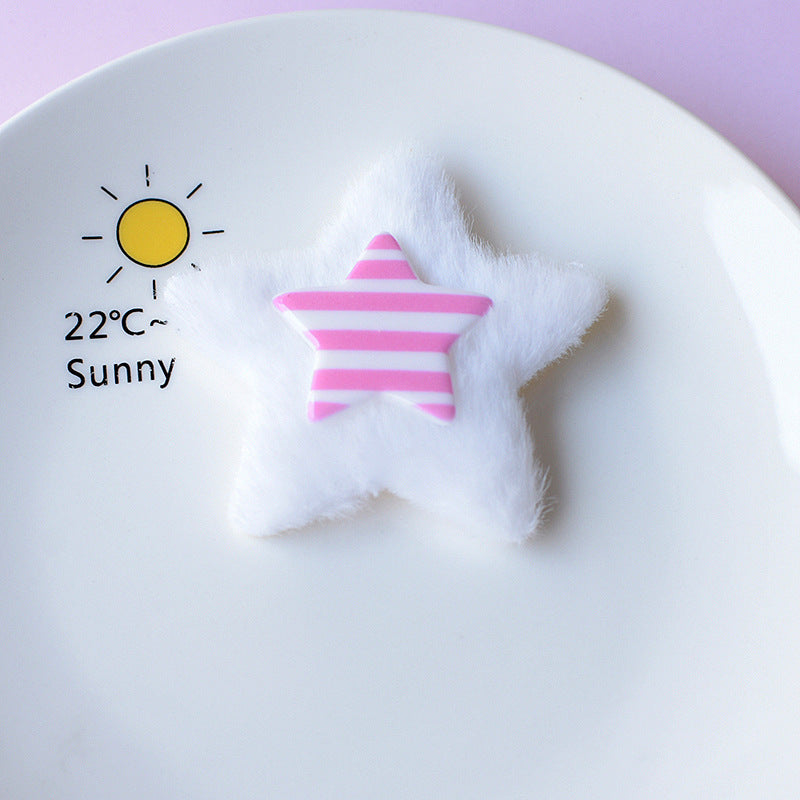 Plush Five-pointed Star Hair Accessories Hole Shoes Phone Case Ornament