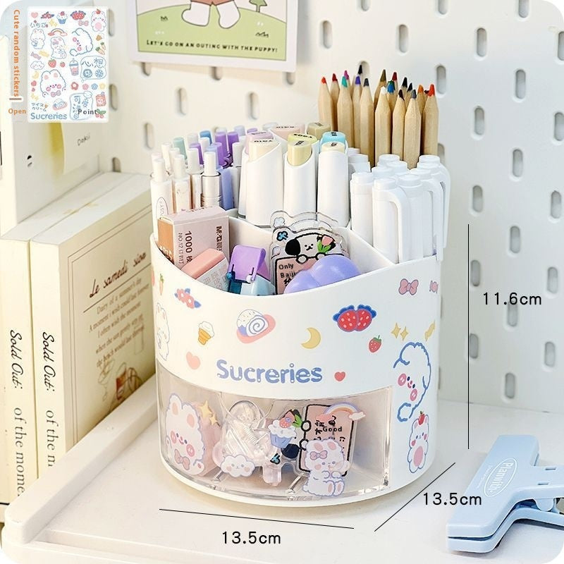 Multifunctional Large Capacity Division Rotating Pen Holder Drawer Rack