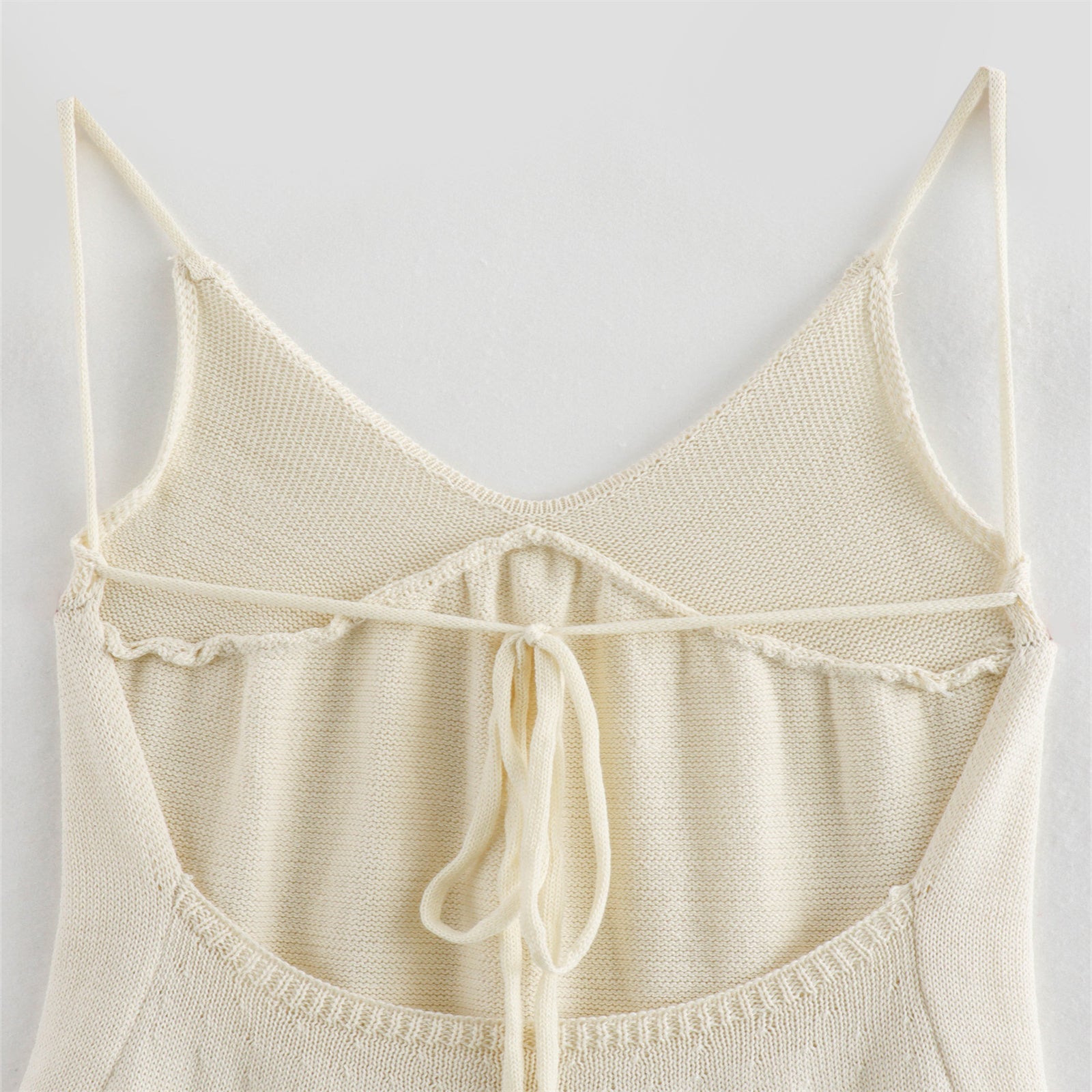 Women's Braces Skirt Three-dimensional Flower Knitted Backless Lace-up Dress