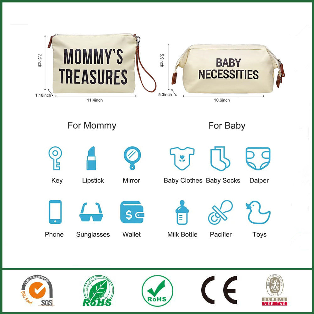 3-piece Portable Bag Set For Moms On Trips