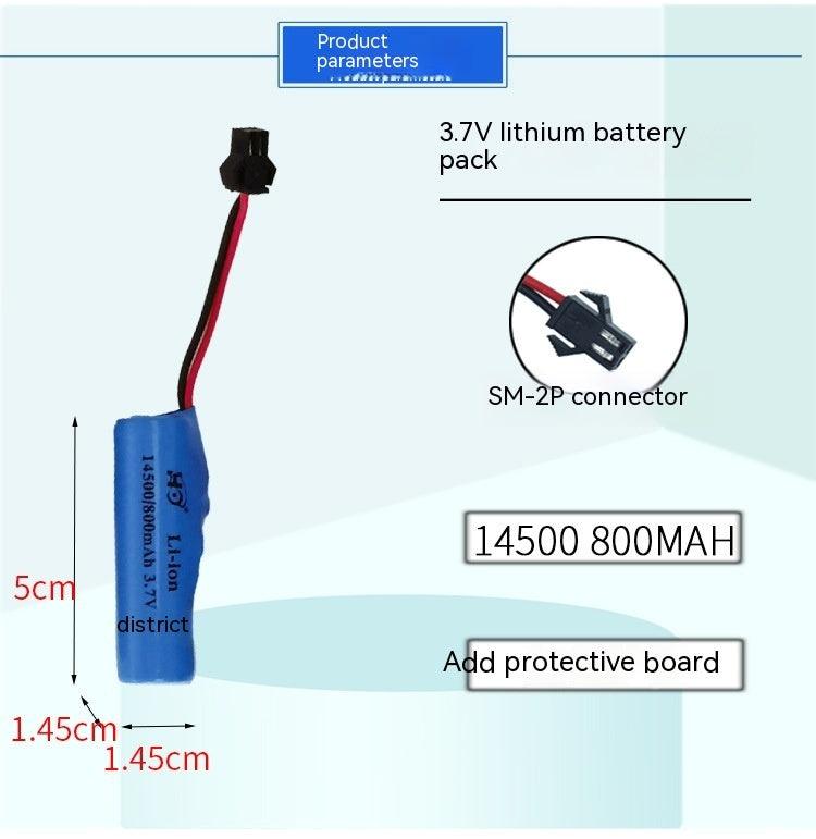 Electric Toy 14500 Lithium Battery 3.7V 18650 7.4V