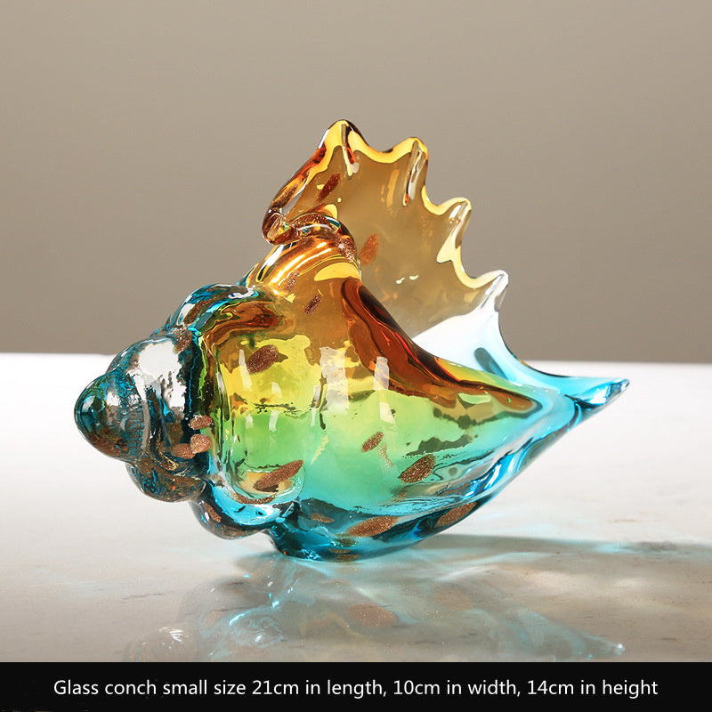 Light Luxury Colored Glaze Colorful Conch Decoration Decorations