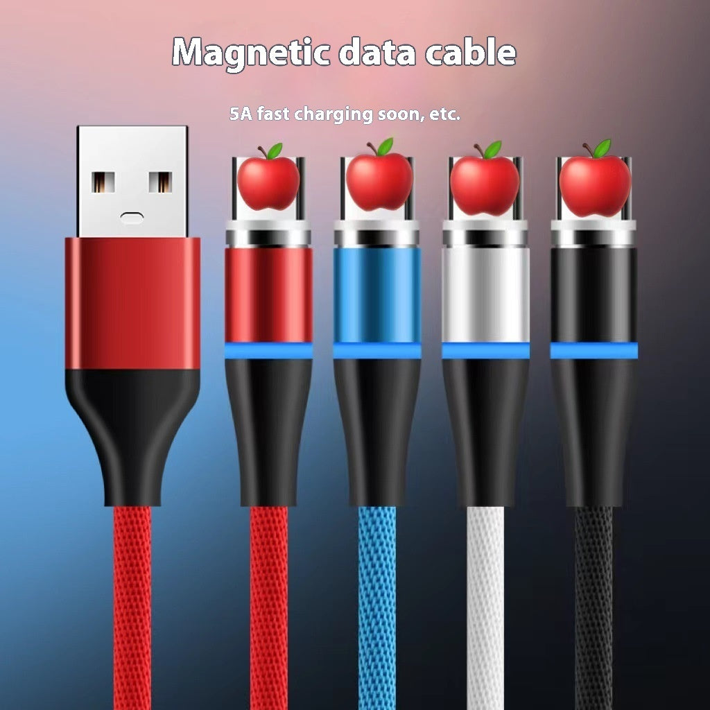 Magnetic Fast Charging Woven Illuminating Data Cable