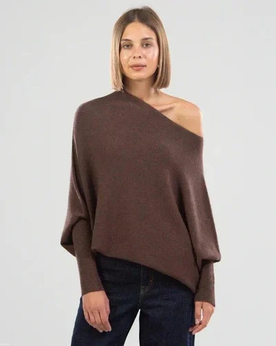 Solid Color Round-neck Comfortable Temperament Knitted Sweater