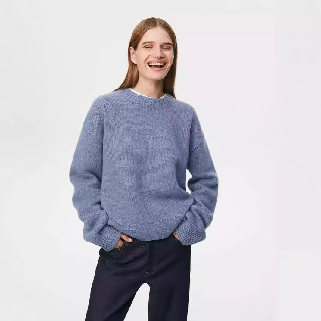 Ladies New Autumn And Winter Loose Round Neck Sweater