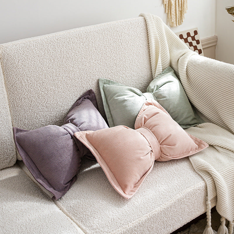 Creative Bowknot Cotton Lumbar Pillow