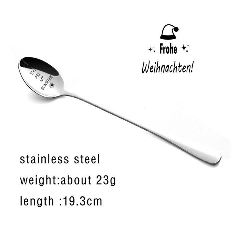 Stainless Steel Spoon You Are My Sunshine Couple Family Tableware