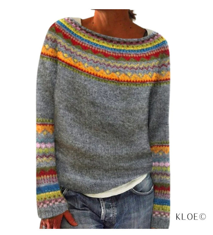 Hot Sale Round Neck Loose And Stylish Long Sleeves Sweater