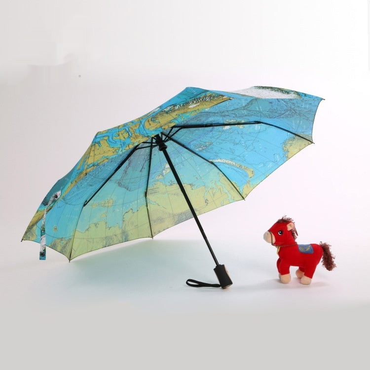 Automatic Folding Map Creative Umbrella