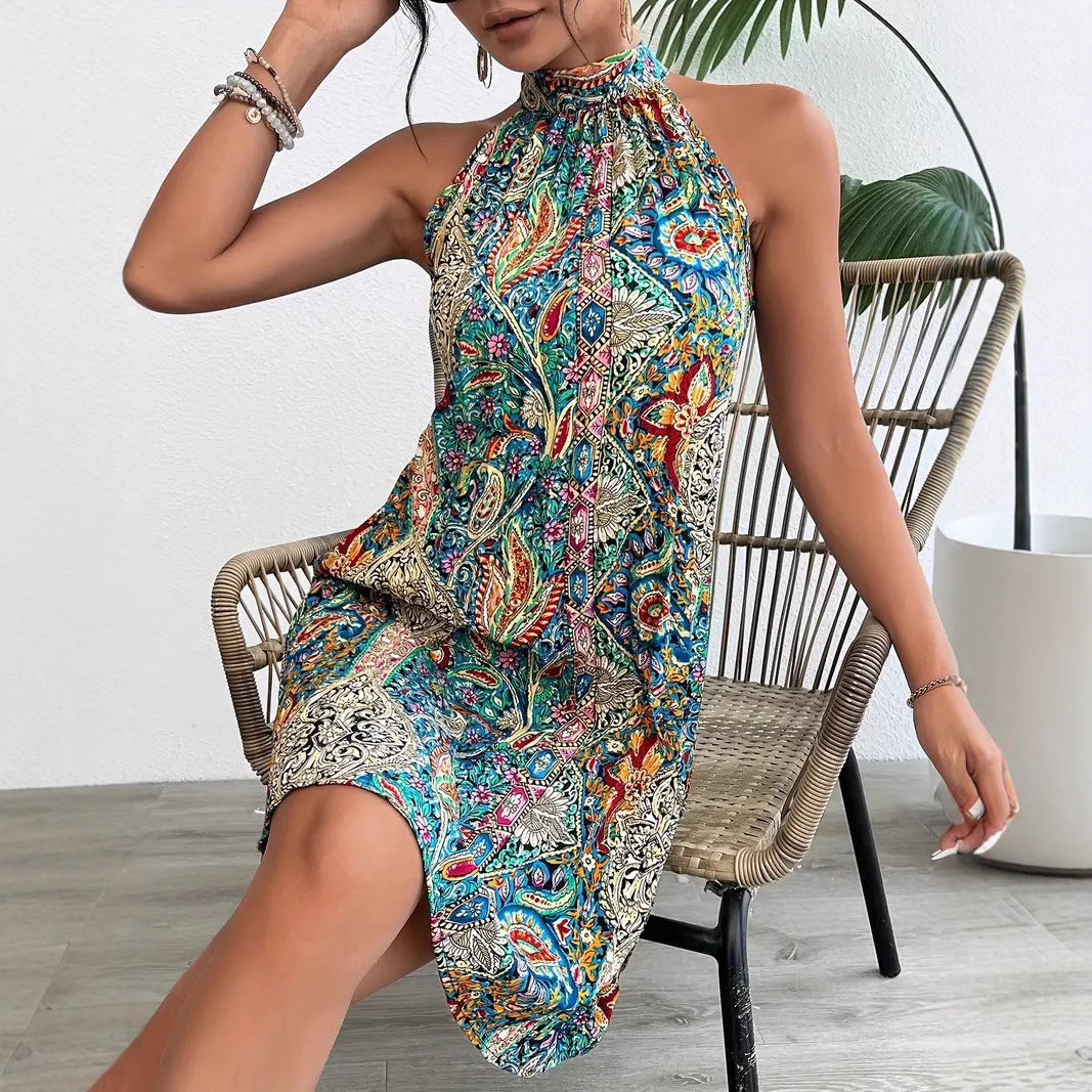 New Women's Bohemian Style Pullover Sleeveless Dress