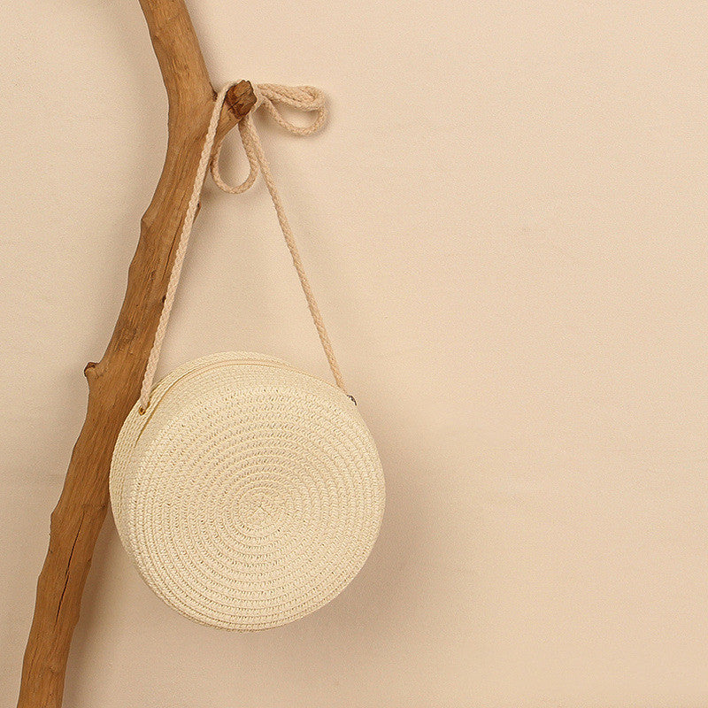 Solid Color Straw Phone Bag For Women