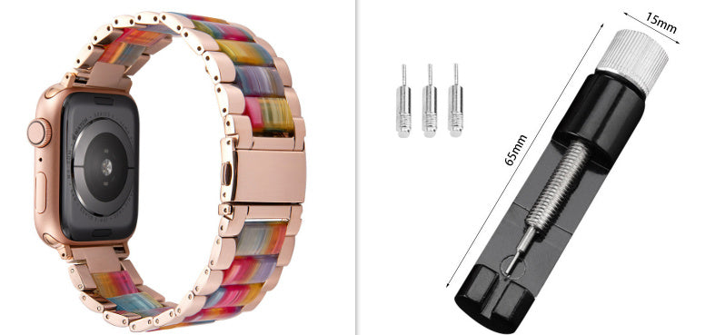 Resin Strap Stainless Steel Three Bead Replacement