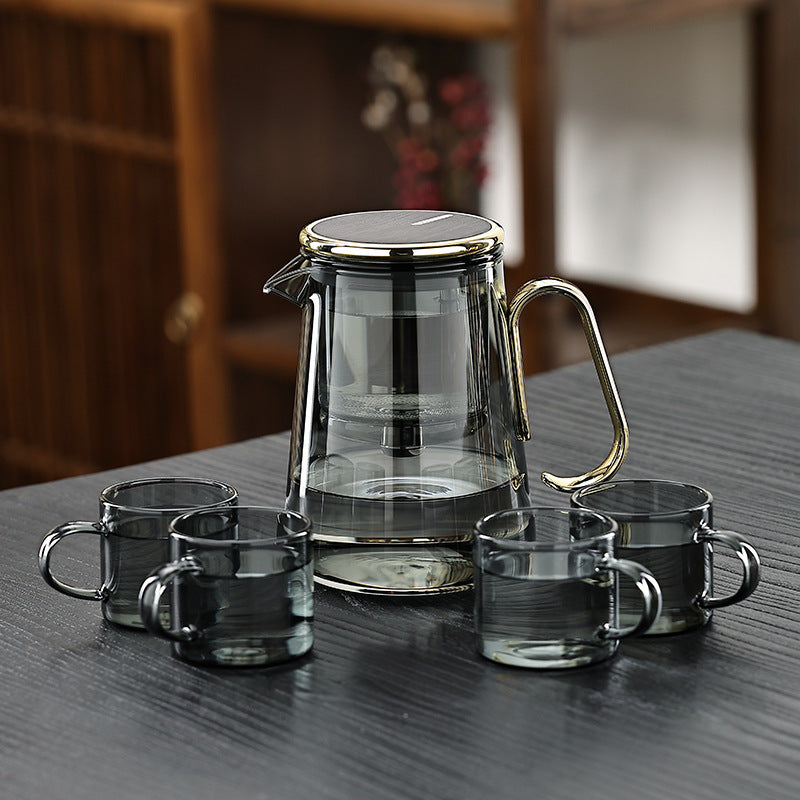 High Temperature Resistant Full Glass Liner Magnetic Tea Set