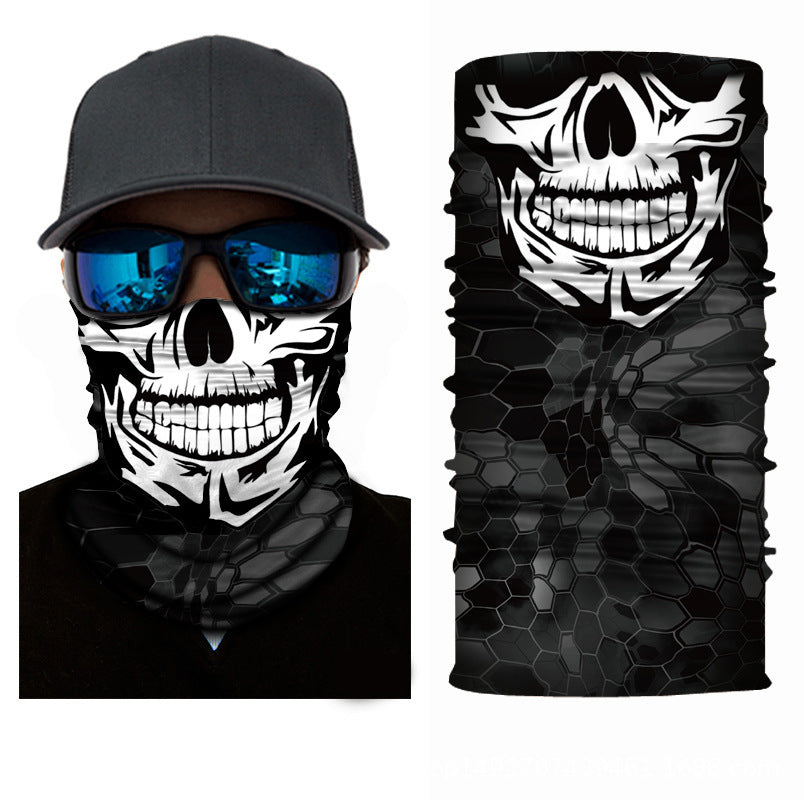 Skull Half Face Series Magic Headband Mask
