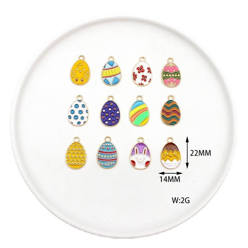 Rabbit Egg Shell Alloy Drip Keychain