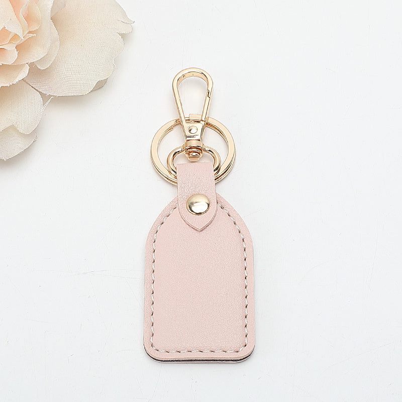 Vintage Leather Rose Red Keychain Pendant