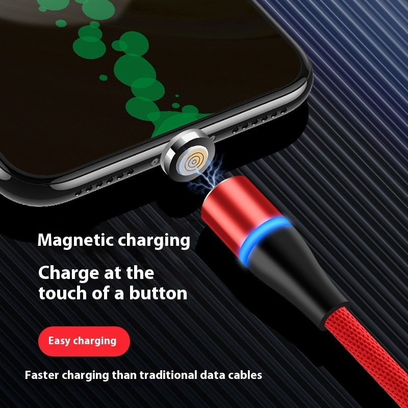 Magnetic Fast Charging Woven Illuminating Data Cable