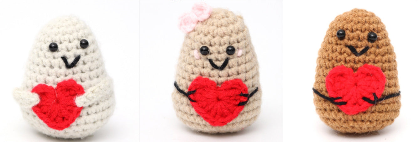 Wool Crocheted Positive Energy Potato Facial Expression Package Wool Fruit