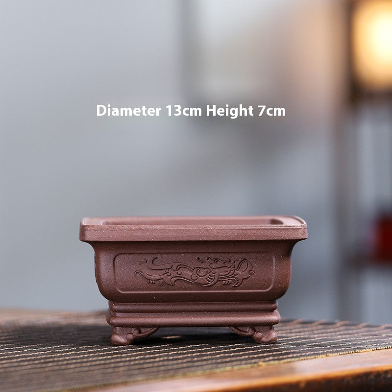 Yixing Purple Sand Small Flower Pot Stoneware Breathable