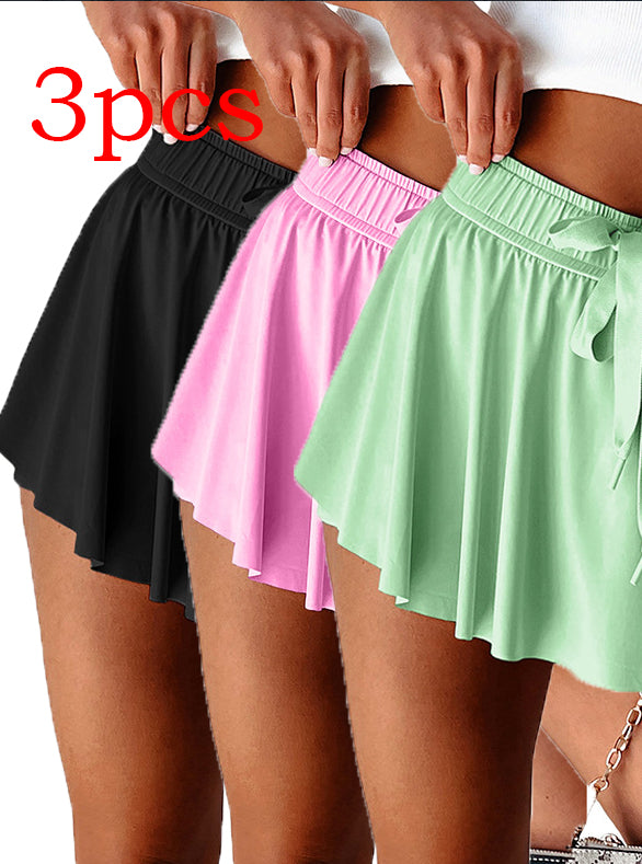 Minimal Versatile High Waist Pleating Lace-up Casual Shorts