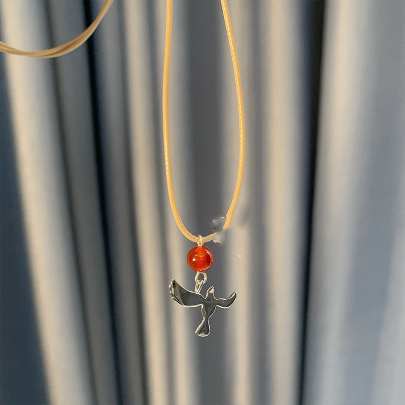 Fashion Creative Red Dove Necklace Female Onyx