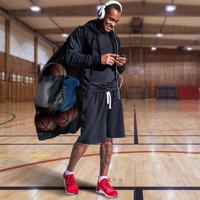 Heavy Mesh Basketball Football Volleyball Rugby Ball Net Pocket Ball Bag Buggy Bag