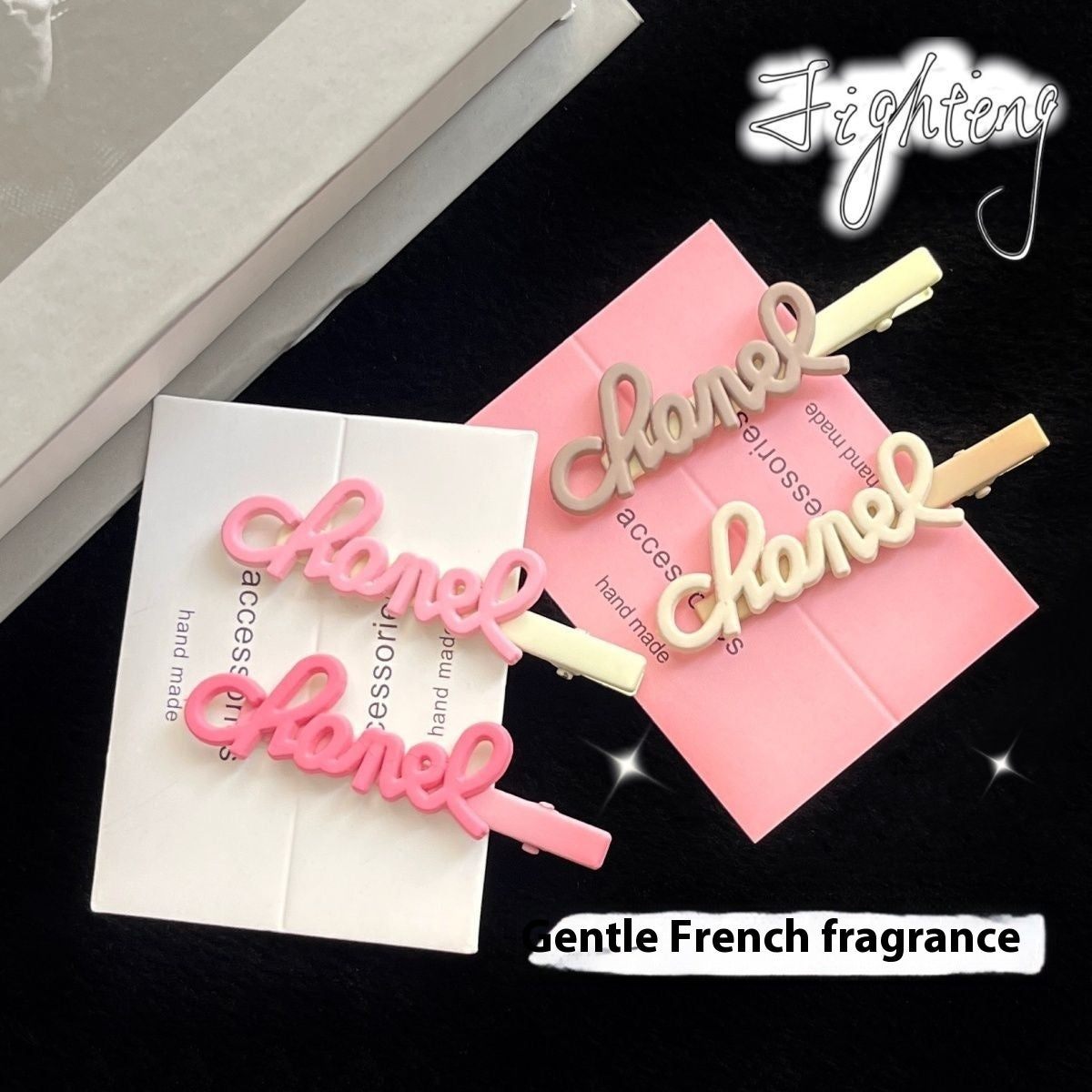 French Advanced Classic Style Letters Side Cropped Hair Clip Hairpin