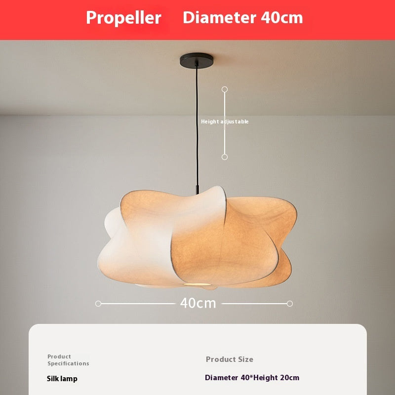 Artistic Living Room Japanese Propeller Silk Restaurant Chandelier
