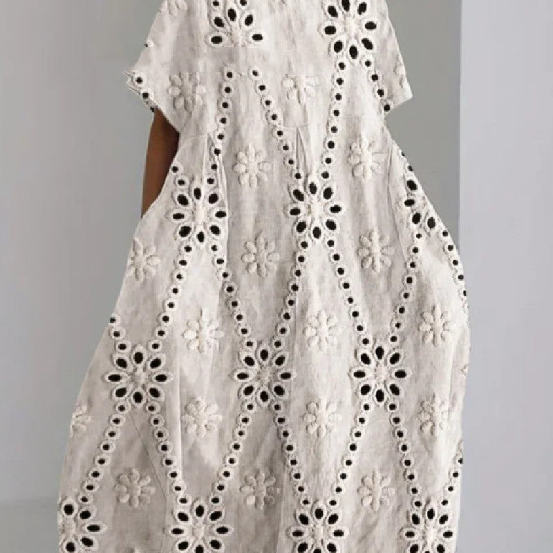 Women's Loose Short Sleeve Dress Comfortable 3D Digital Printing