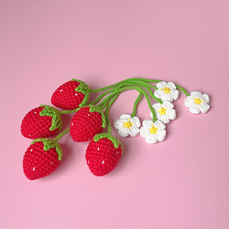 Crochet Strawberry Pendant Diy Handmade Finished Product