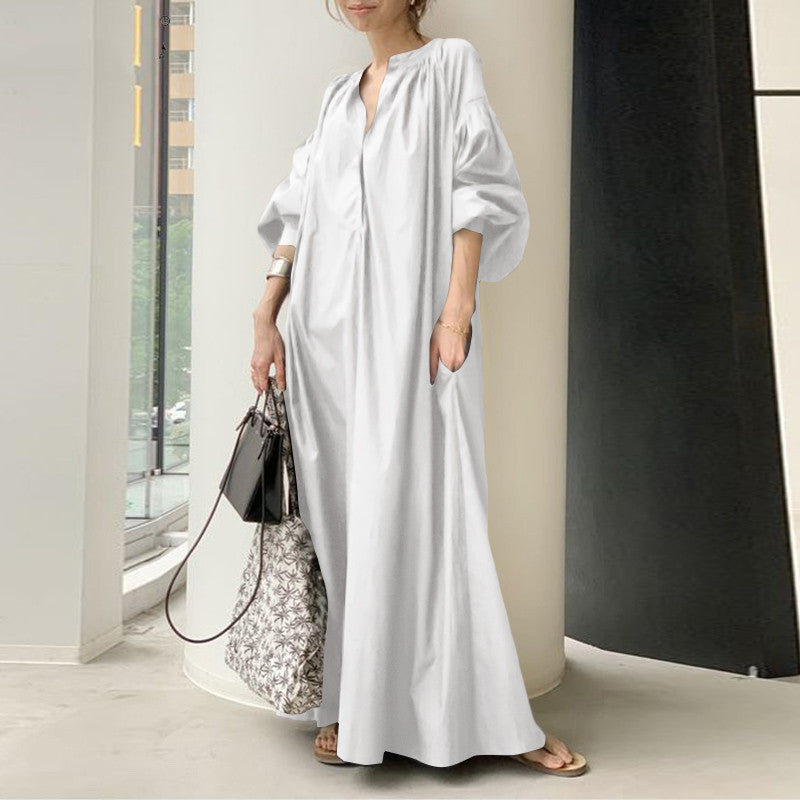 Women's Cotton And Linen Loose Casual Dress