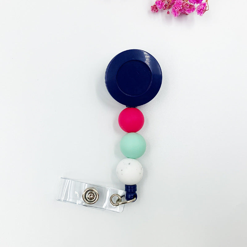 Badge Student ID Card Badge Silicone Bead Keychain