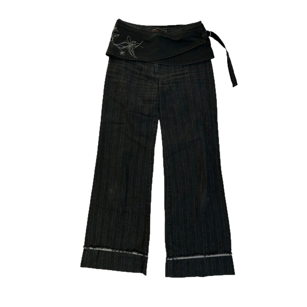 Printed Tape Thigh-length Curtain Tights