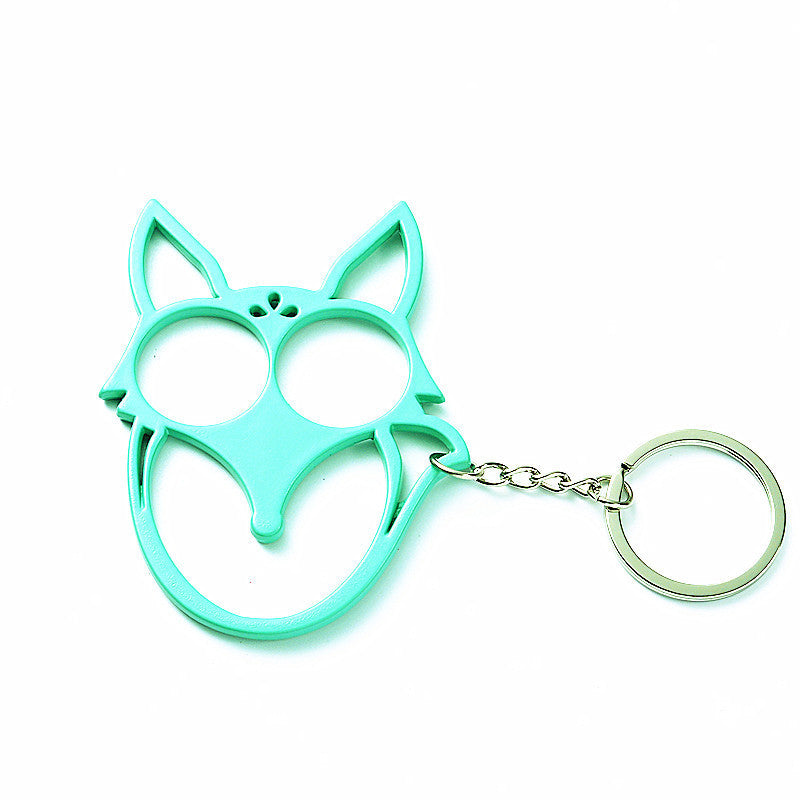 Fox Shaped Key-chain Metal Double Finger Lock Outdoor Self-defense Supplies Multifunctional