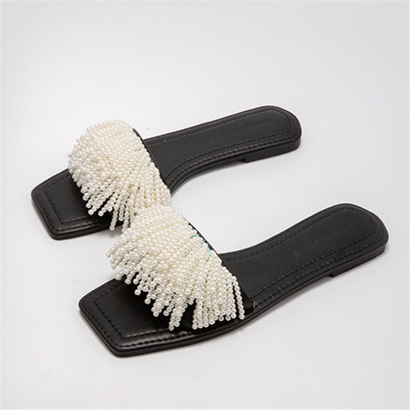Women's New Resort Pearl Flat Roman Sandals