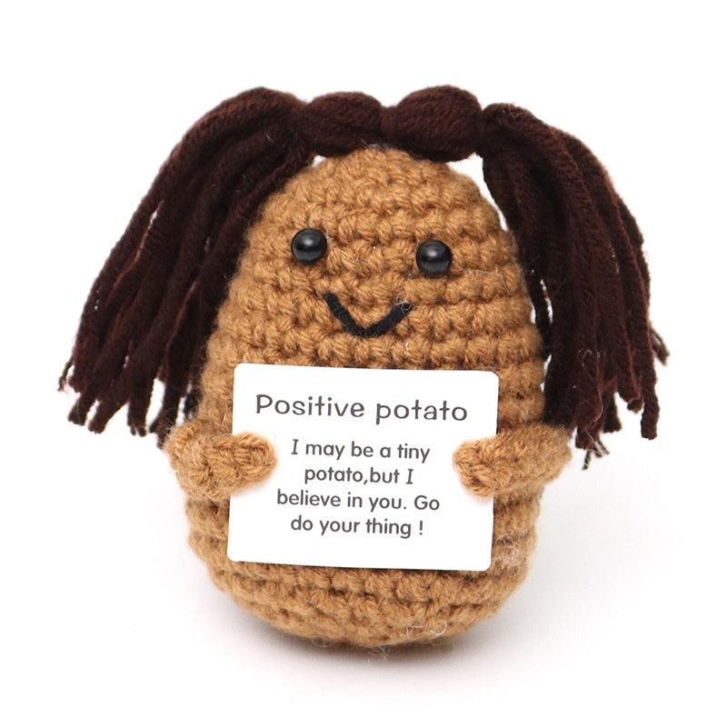 Wool Crocheted Positive Energy Potato Facial Expression Package Wool Fruit