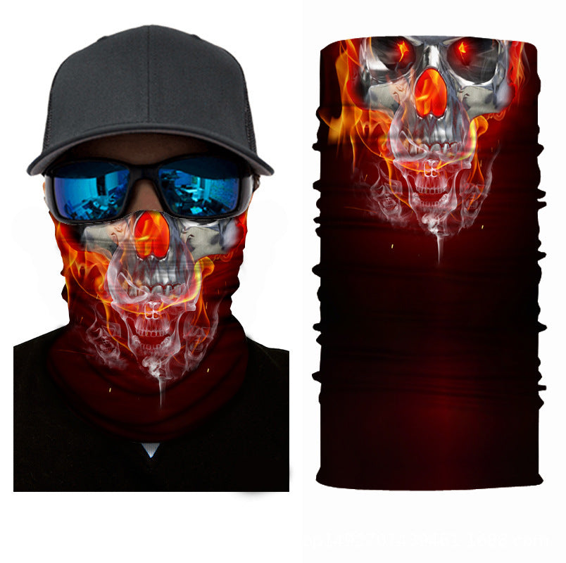 Skull Half Face Series Magic Headband Mask