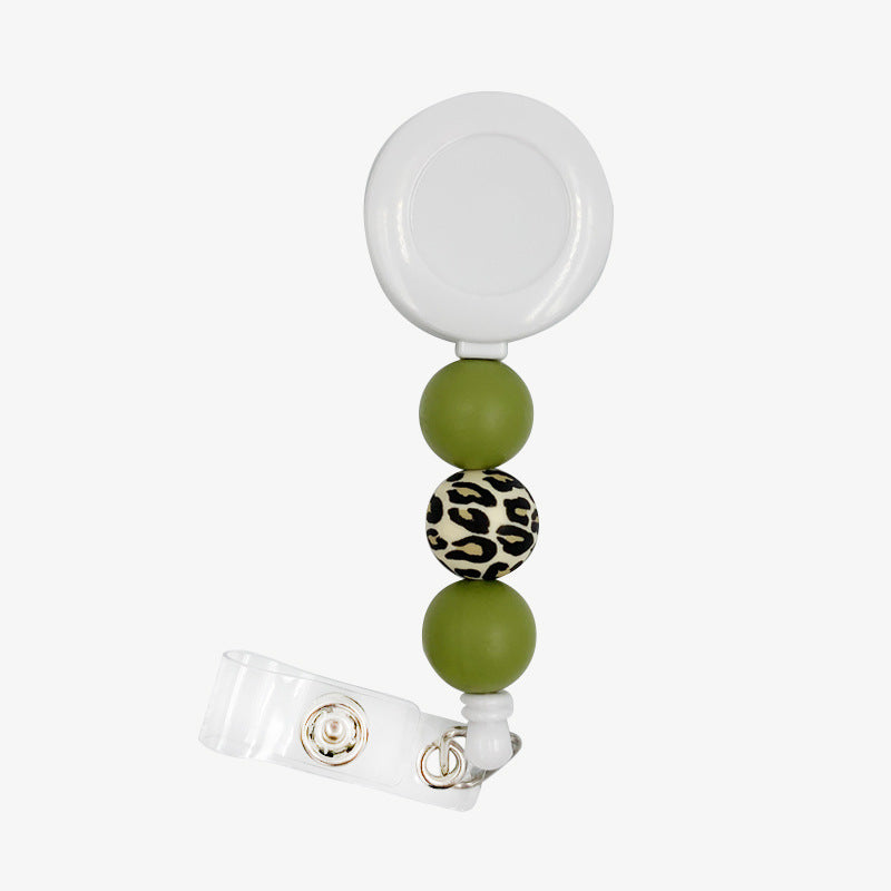 Badge Student ID Card Badge Silicone Bead Keychain