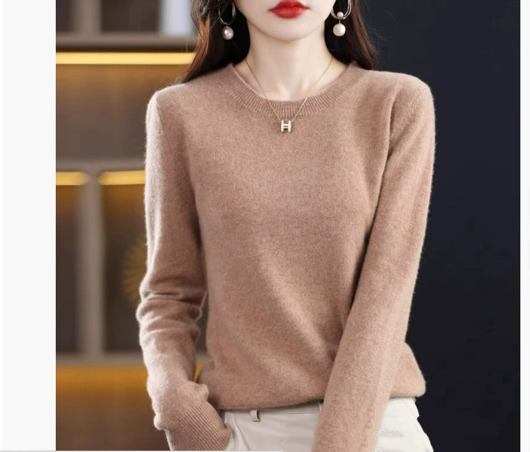 Fashion Autumn Undershirt Women's Long Wool