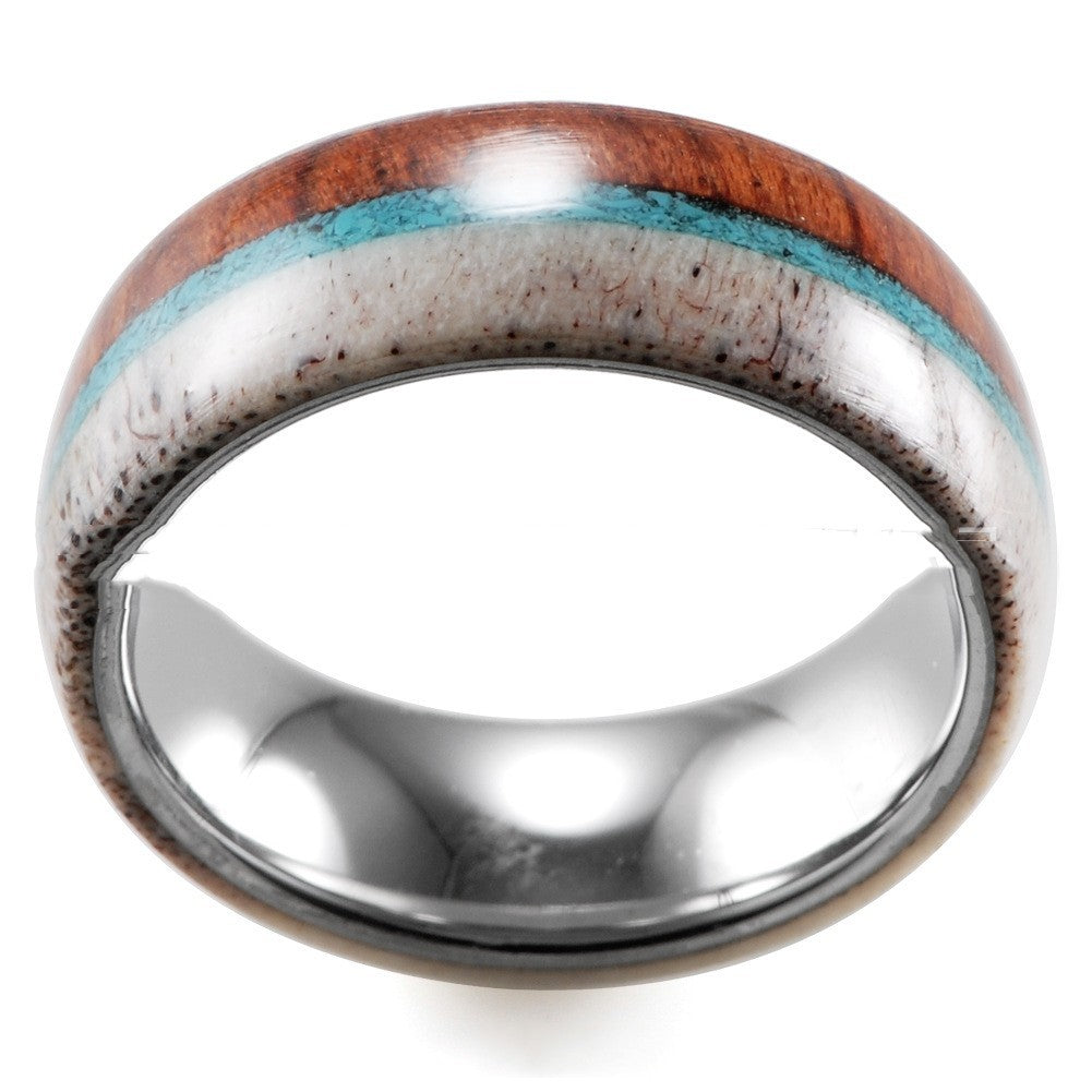Fashion Tungsten Steel Antlers Ring