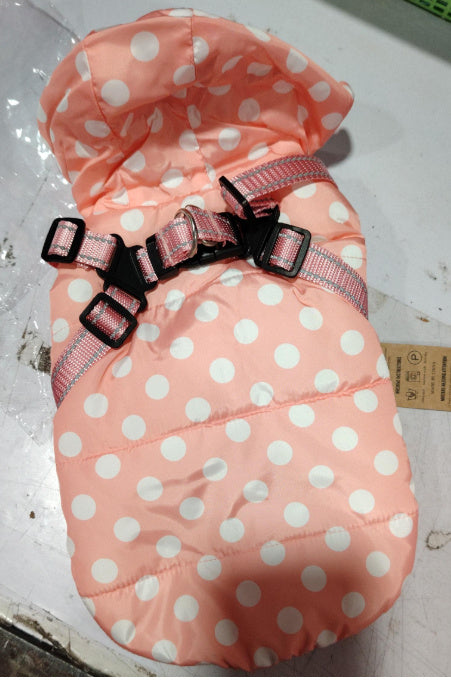 Hot-selling Polka-dot Dog Cotton-padded Jacket Plus Velvet Warm Coat Vest