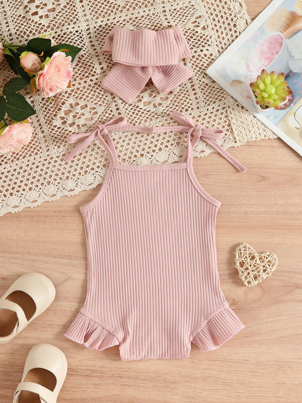 Baby Triangle Rompers Tether Strap Romper