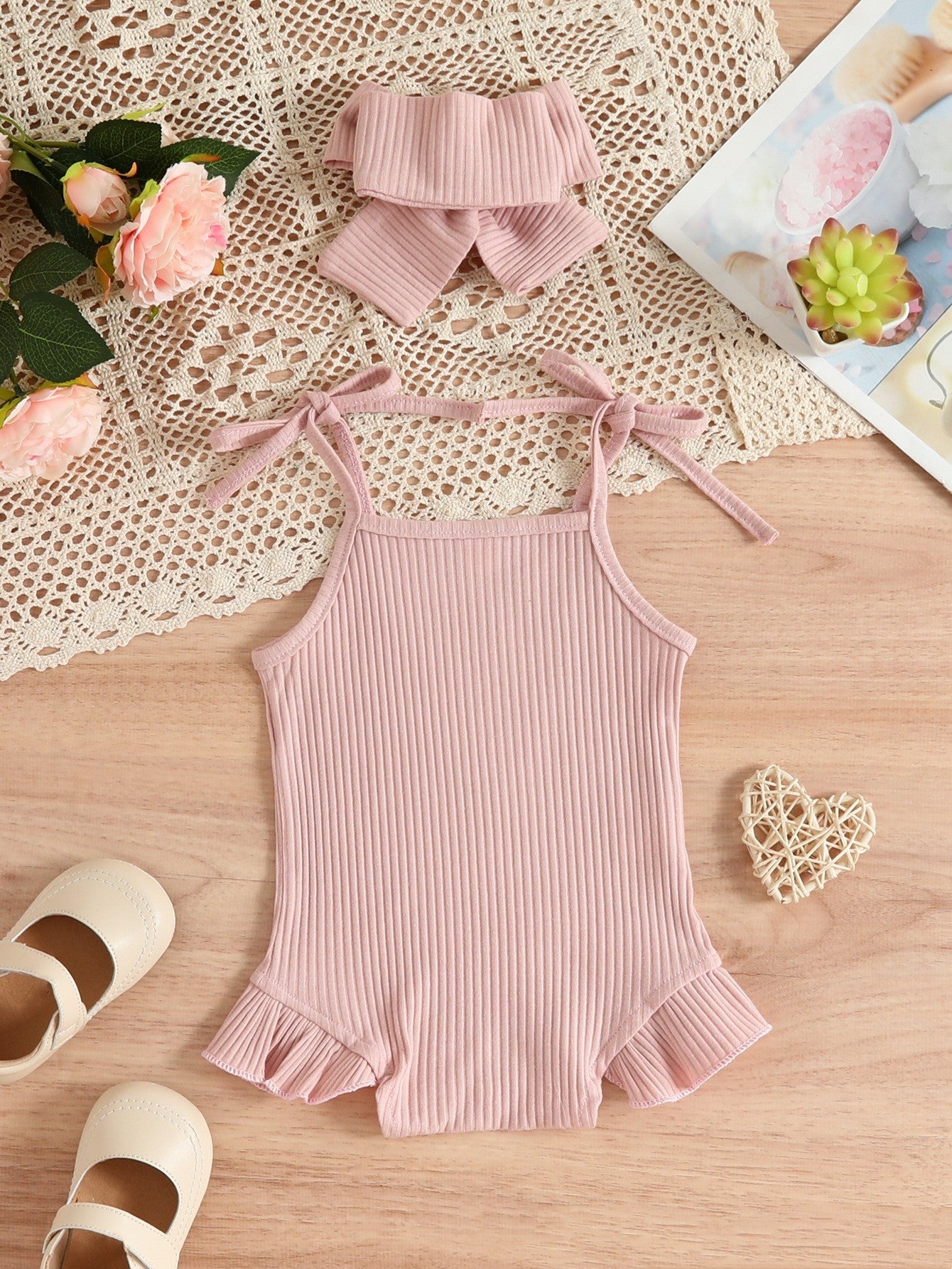 Baby Triangle Rompers Tether Strap Romper